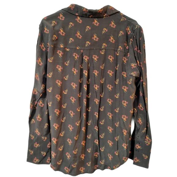 NWT Something Navy Brown Ganache Bohemian Button Down Size M - Picture 3 of 6